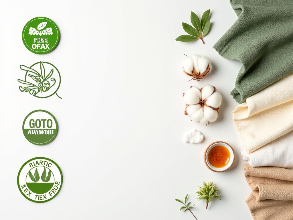 Sustainable textile production with organic materials and eco certification labels